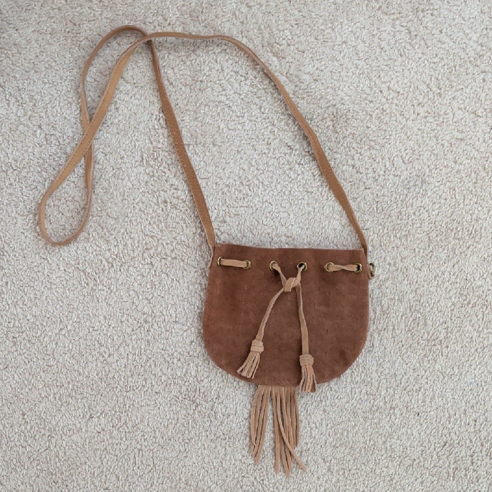 Aerie Tan Suede Crossbody Bag